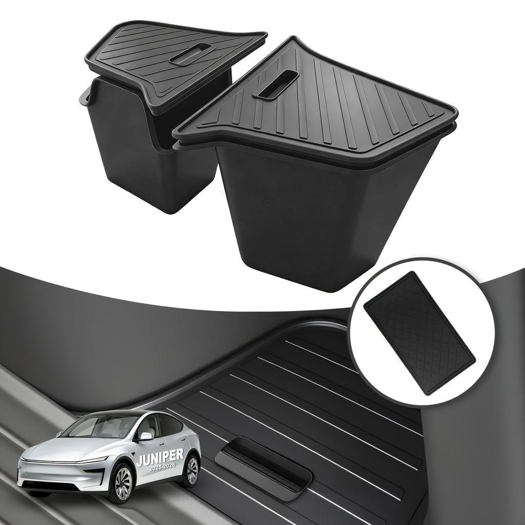 TPE for TESLA Model Y Trunk Storage Bin With Lids | Perfect For 2025-2026 Juniper Rear Cargo Container| Scratch-Resistant Trunk Organizer For Tesla Model Y Accessories| Model Y Juniper Accessories