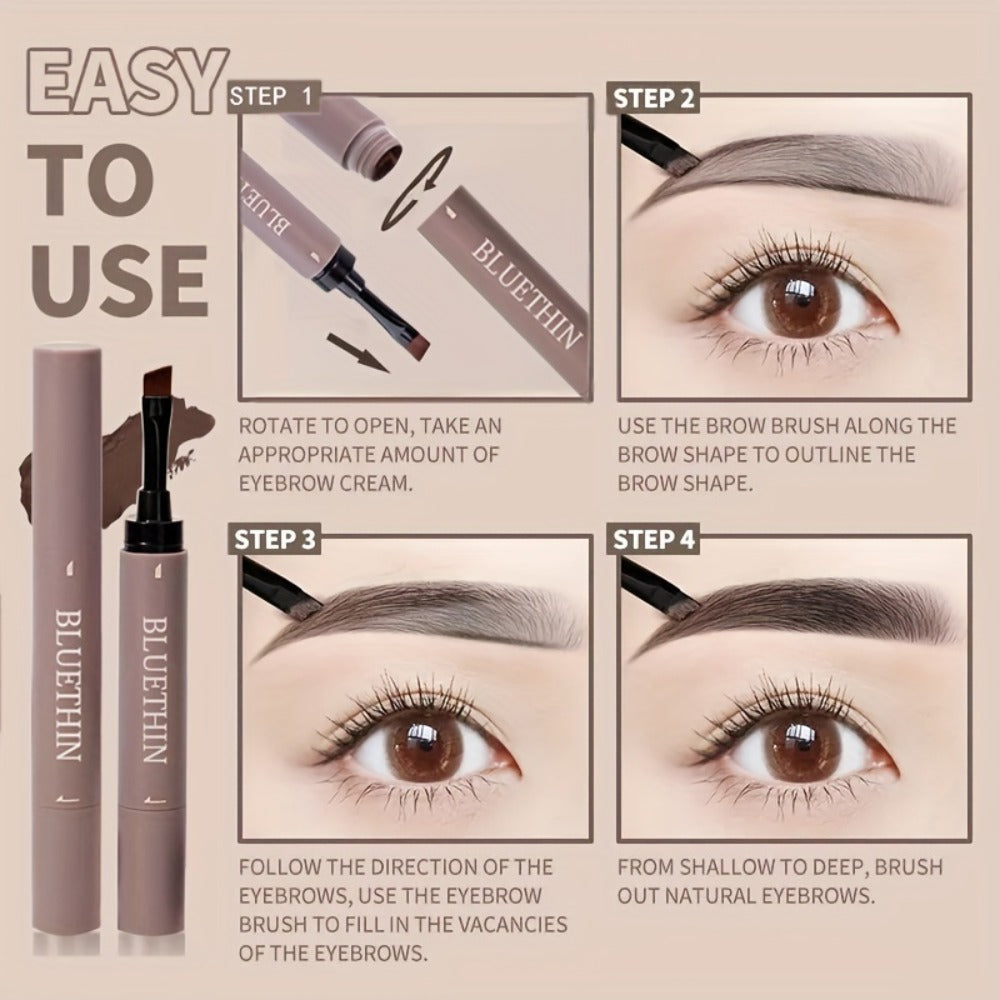 Waterproof Eyebrow Pencil Dual Ended with Angled Tip Flat Tip & Spoolie Brush Smudge Proof Long Lasting Brow Definer for Women Gray Black 2pcs 4pcs Set