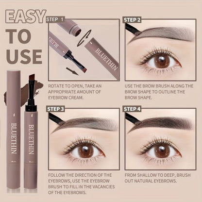 Waterproof Eyebrow Pencil Dual Ended with Angled Tip Flat Tip & Spoolie Brush Smudge Proof Long Lasting Brow Definer for Women Gray Black 2pcs 4pcs Set