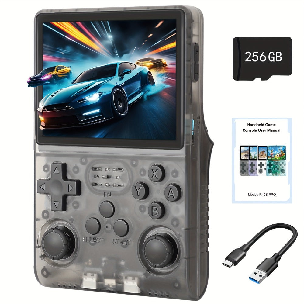 R40S PRO Handheld Retro Game Console 256GB – 3.5 Inch IPS Screen Portable Emulator with Linux System, Pocket Video Game Player for Travel, Christmas & Birthday Gift for Gamers