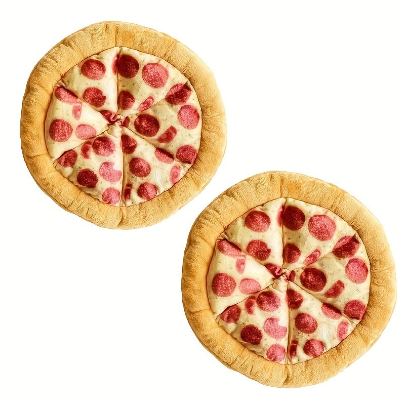Squeaky Pizza Dog Toy - Plush Pepperoni Pizza & Donut Chew Toy for Dogs, Durable Soft Interactive Toy for All Breeds, Fun Food-Shaped Squeaky Dog Gift for Puppies & Adult Dogs