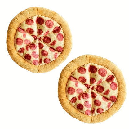 Squeaky Pizza Dog Toy - Plush Pepperoni Pizza & Donut Chew Toy for Dogs, Durable Soft Interactive Toy for All Breeds, Fun Food-Shaped Squeaky Dog Gift for Puppies & Adult Dogs