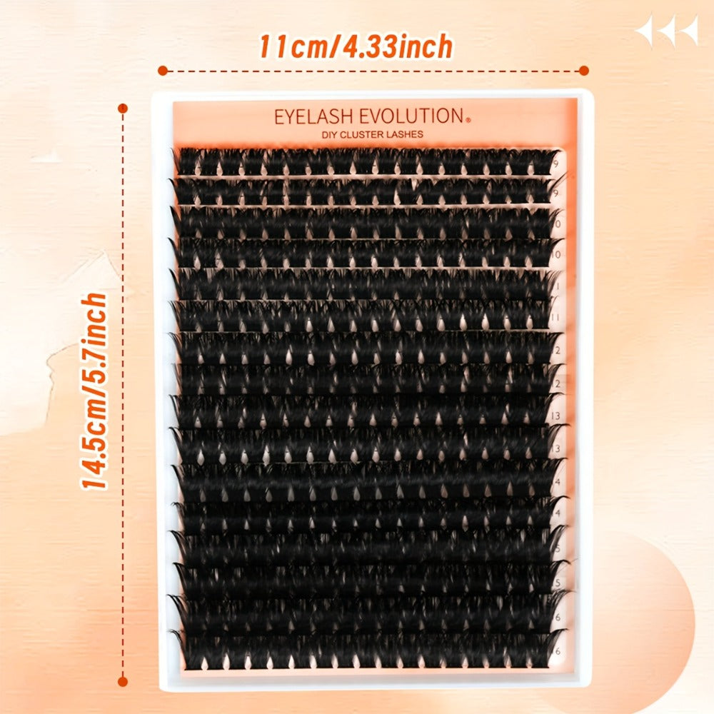 100D Volume Cluster Lashes DIY Individual Lash Extension Kit – Soft Reusable Single Clusters for Full Thick Dramatic Lash Look, Beginner & Pro Friendly Home Salon Use