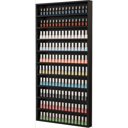 Wall Mount Nail Polish Rack Organizer 6 or 10 Tier with Acrylic Baffle Salon Display Shelf for Gel Polish Storage Nail Studio Home Spa Vanity Black White Pink