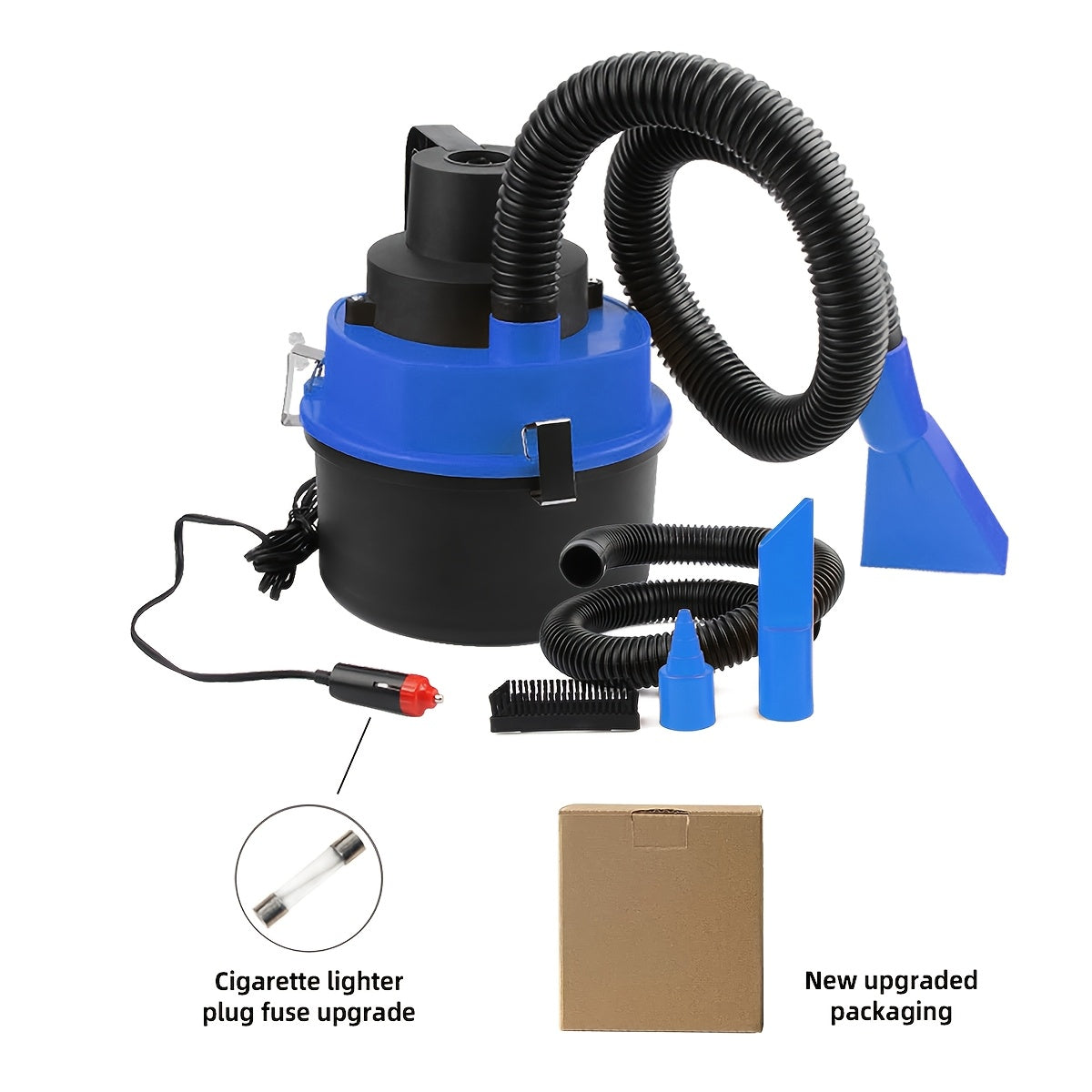 Vehicle Mounted Suction And Blowing Double Use Bucket Vacuum Cleaner Car Portable Multi Function Tool Cylinder Style Large Capacity Vacuum Cleaner Automobile Interior Cleaning Tool