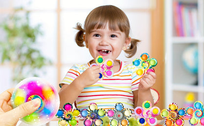 Fidget Spinners Bulk 32 Pack – Bubble Pop Sensory Spinner Toys for Kids Adults ADHD Anxiety Relief Classroom Rewards Birthday Party Favors Goodie Bag Fillers