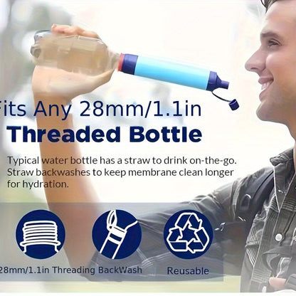 Survival Water Filter Kit | Emergency Camping Water Purifier with Silicone Hose, Lanyard & Instruction Manual – 3, 4 or 6 Pack