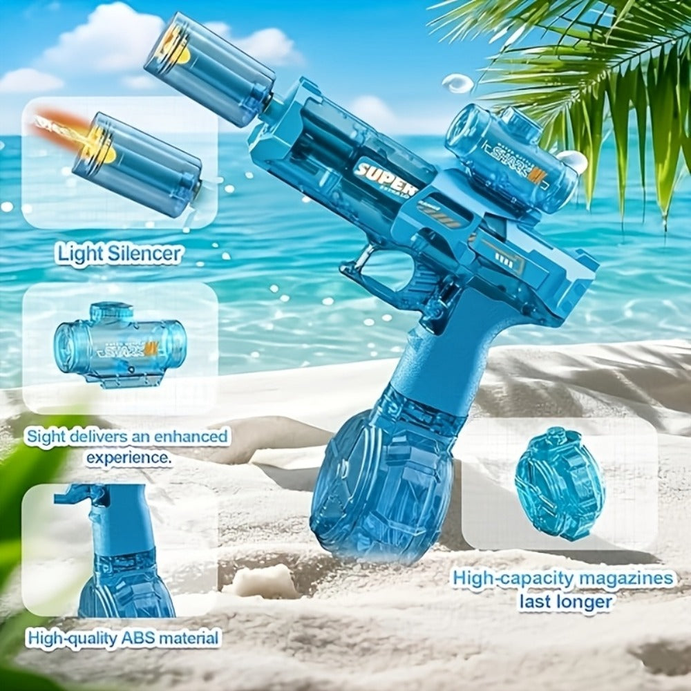 Electric Water Gun High Pressure Automatic Squirt Blaster with LED Flash & USB-C Rechargeable – 40ft Long Range Rapid Fire for Kids Teens Adults, Pool Beach Backyard Summer Outdoor Toy Gift