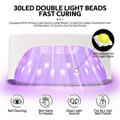 Cordless LED Nail Lamp SUN S10 MAX Rechargeable — 30 LED Lights Auto Sensor 3-Timer LCD Display Professional Gel Nail Dryer for UV Gel Acrylic Base Top Coat, Wireless Nail Light for Salon & Home Manicure