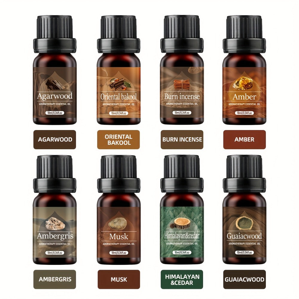 Agarwood Essential Oil Set 6pcs – Luxury Woody Fragrance Blend for Diffuser, Candle, Aroma Stone & Car | Ramadan, Christmas & Holiday Gift