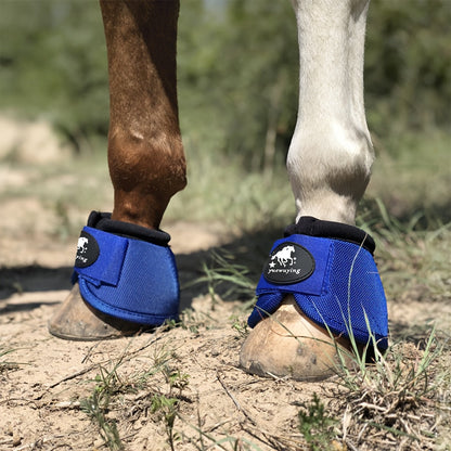 Horse Bell Boots Non-Turning Durable Protective Horseshoe Overreach Boots for Horses, Pair, S/M/L Available in Black Red White Royal Blue, Equine Hoof Protection Riding Gear