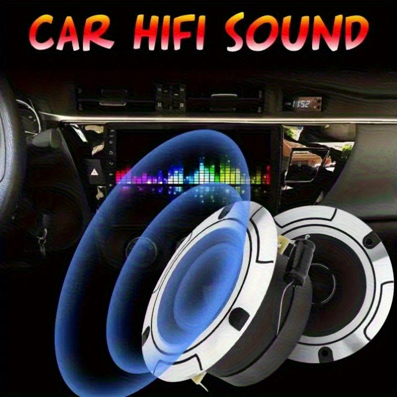 Set of 2, Maximum Power of 500W, 4-Ohm High-Pressure Car Ultrasonic Tweeter Featuring an Aluminum Frame And Diaphragm, Dual-Channel with Capacitor, Without Battery