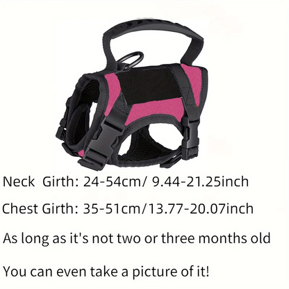 Cat Tactical Vest Harness Adjustable 600D Chest Strap for Cats & Puppies - Escape-Proof Training Vest Harness in Black Khaki Red Rose Red Mineral Green & Mixed Colors