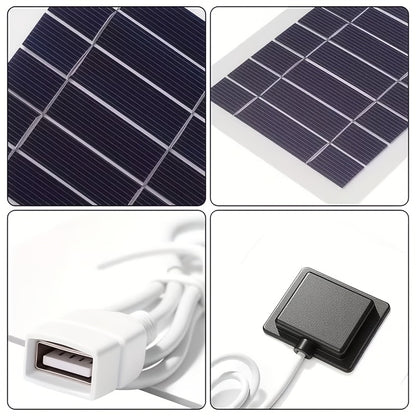 2pcs Set Solar Panel Phone Charger with USB Interface, Outdoor Flexible Photovoltaic Panel with Cable, Small Power Generation Board
