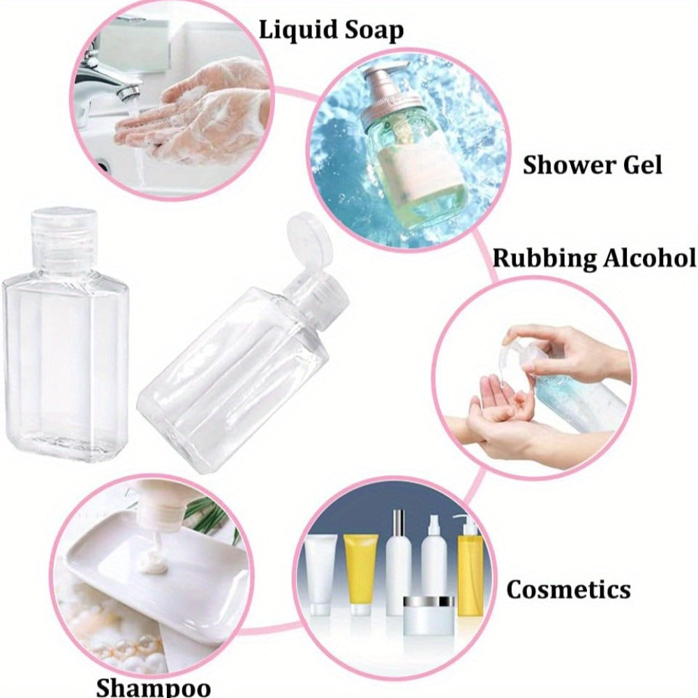 TSA Approved Travel Bottles 2oz Flip Cap 40 Pack Clear Plastic Refillable Squeeze Containers for Hand Sanitizer Shampoo Conditioner Soap Toner Lotion Travel Size Toiletry Bottles