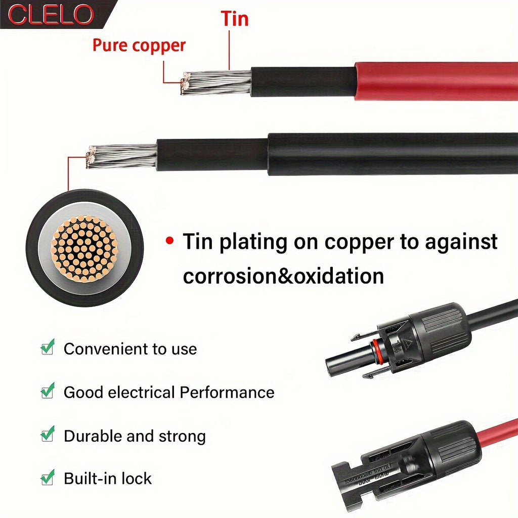 CLELO Solar Panel Extension Cable 14AWG 30ft/ 40ft