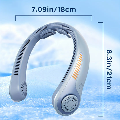 Bladeless Neck Fan USB Rechargeable | 5-Speed Quiet Portable Personal Cooling Fan for Office, Travel & Outdoor Use – Hands-Free Wearable Design, Long Battery Life, Multiple Colors
