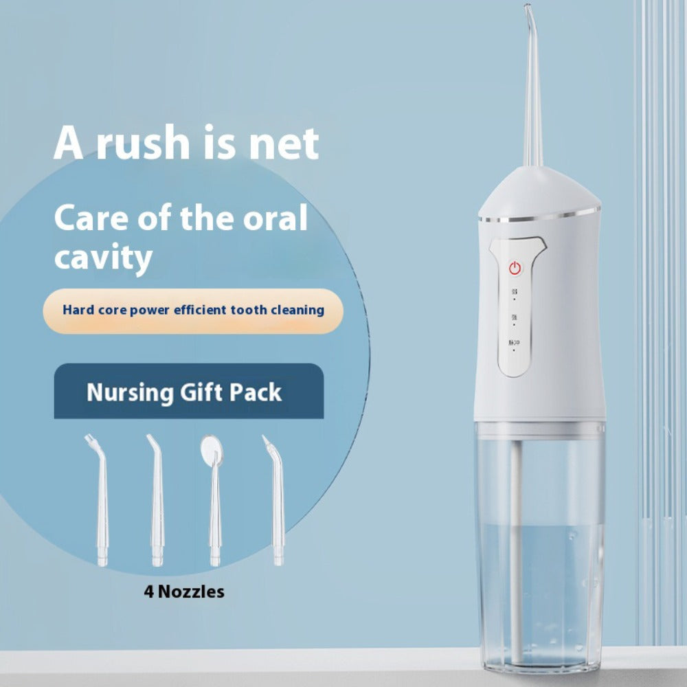 Smart Chip Water Flosser Cordless Oral Irrigator USB Rechargeable 4 Nozzles Orthodontic Tip 3 Cleaning Modes Portable Electric Dental Water Pick for Braces Gum Health Travel Home Men Women