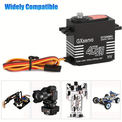 High Torque Digital Servo 88.18LB 180° Metal Gear – 25T Servo Arm for 1/8 1/10 RC Cars Trucks Crawlers & Robots, Precision Steering Upgrade, RC Enthusiast Replacement Part & Robotics Accessory