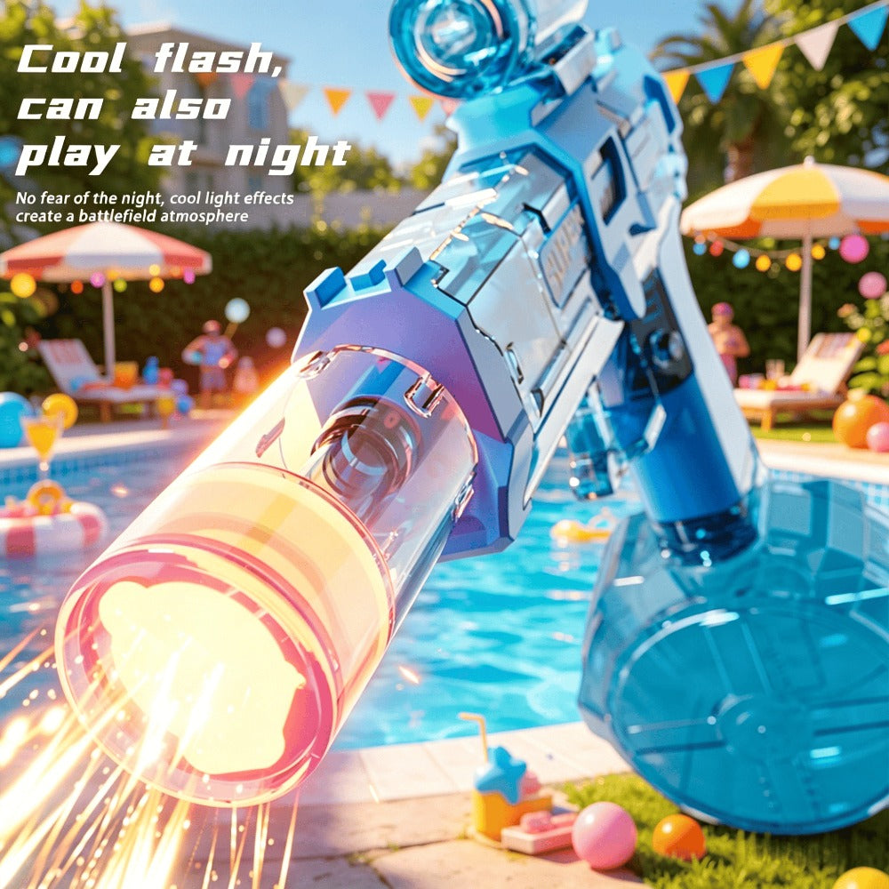 Light Up Water Spray Toy for Kids 2 Pack – Luminous Automatic Water Squirt Gun with LED Lights & Sound Effects, Outdoor Beach Pool Party Summer Water Game Favor Set Boys Girls Ages 3+