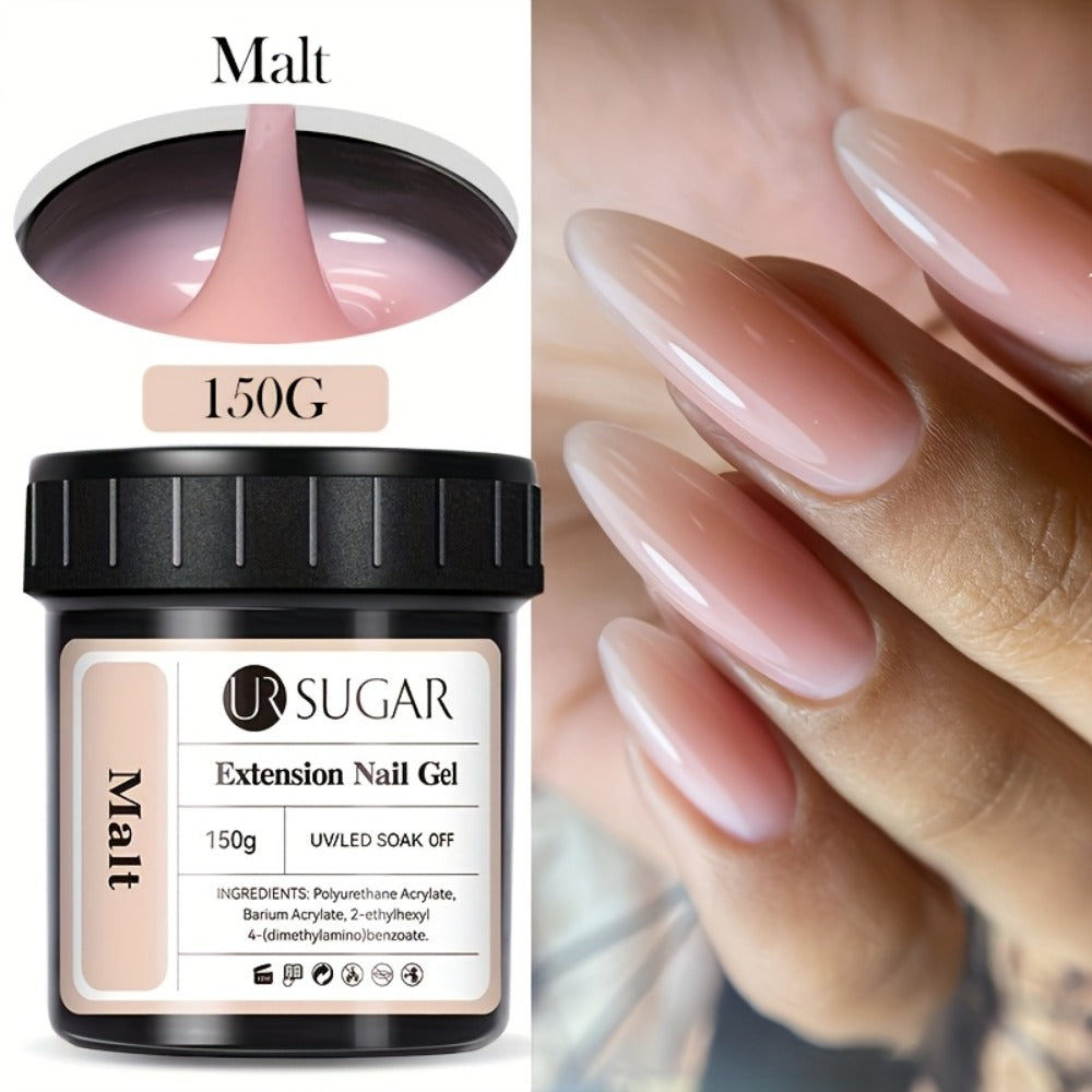 Hard Builder Gel 150g Jelly Self-Leveling Nail Extension Gel – Fast Building UV LED Smooth Finish, Salon Size for Nail Extensions Overlays Repairs, Professional & DIY Home Use Women
