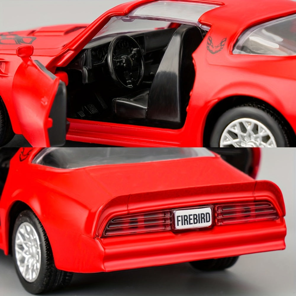 1:36 Scale Pontiac Firebird Die-Cast Toy Car with Opening Doors & Pull-Back Action – Vintage Alloy Sports Car Model for Boys Girls Collectors | Christmas Birthday Gift