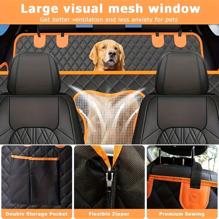 Heavy-duty Dog Car Seat Cover - Wear-resistant and Non-slip Backseat Protector - Easy-to-clean Nylon Pet Seat Cover for SUVs, Sedans, and Trucks - Scratch-resistant and Spill-proof Interior Protection, Specially Designed for Dogs