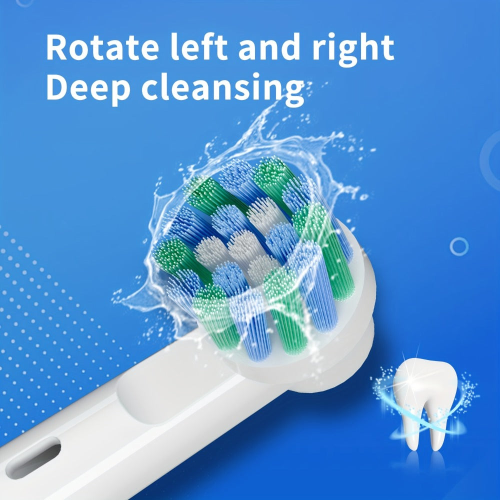 Rotating Electric Toothbrush with 8 Replacement Heads – Wireless Induction Charging, 3 Cleaning Modes, IPX7 Waterproof, Oral Care Gift for Family, Friends & Parents – Blue, Purple, Black