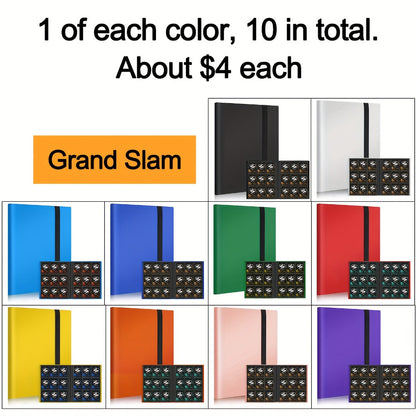Trading Card Binder 9-Pocket 7 or 10 Pack – Holds 360 Cards Each, Fits Pokemon PTCG Baseball Football Basketball K-Pop Photocards, Card Collector Album Bundle