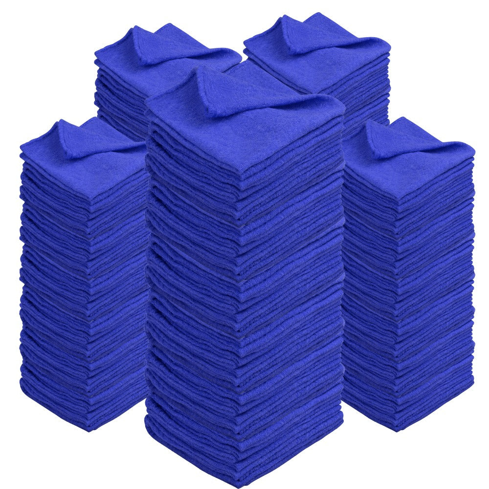 Cotton Shop Rags 12x14 Inch Absorbent Lint-Free Cleaning Towels Multipurpose Shop Towels for Automobile Garage Industry Home Red White Navy Blue 50 100 150 200 500 Pack Bulk Value