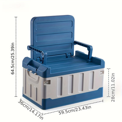 Portable Camping Stool with Backrest & Storage Compartments – Foldable Outdoor Fishing Seat, Lightweight Ergonomic Design for Hiking, Travel, Car Trips & Outdoor Adventures, Optional Waterproof Bag Included
