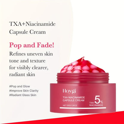 PDRN Collagen Capsule Cream Set 3pcs Vitamin C Niacinamide Advanced Capsule Technology Deep Moisturizing Day Night Face Cream — Brightening Firming Pore Minimizing Skincare Gift for Women