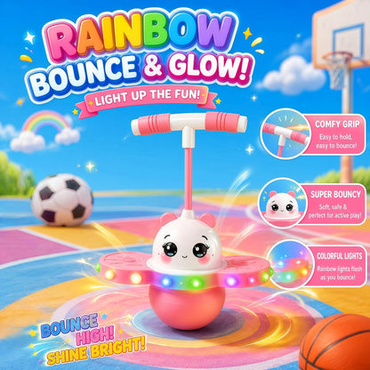 LED Light Up Bouncing Ball for Kids – Colorful Illuminated Balance Toy for Indoor & Outdoor Play | Fun Pink & Interesting Black | Best Gift for Boys and Girls