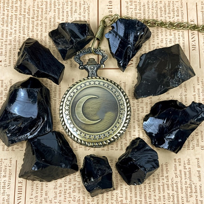 Obsidian Scrying Mirror Natural Healing Crystal Mirror with Bag – Divination, Meditation, Feng Shui & Spiritual Healing Tool, Animals Star & Moon Zodiac Designs, Gift for Crystal Lovers