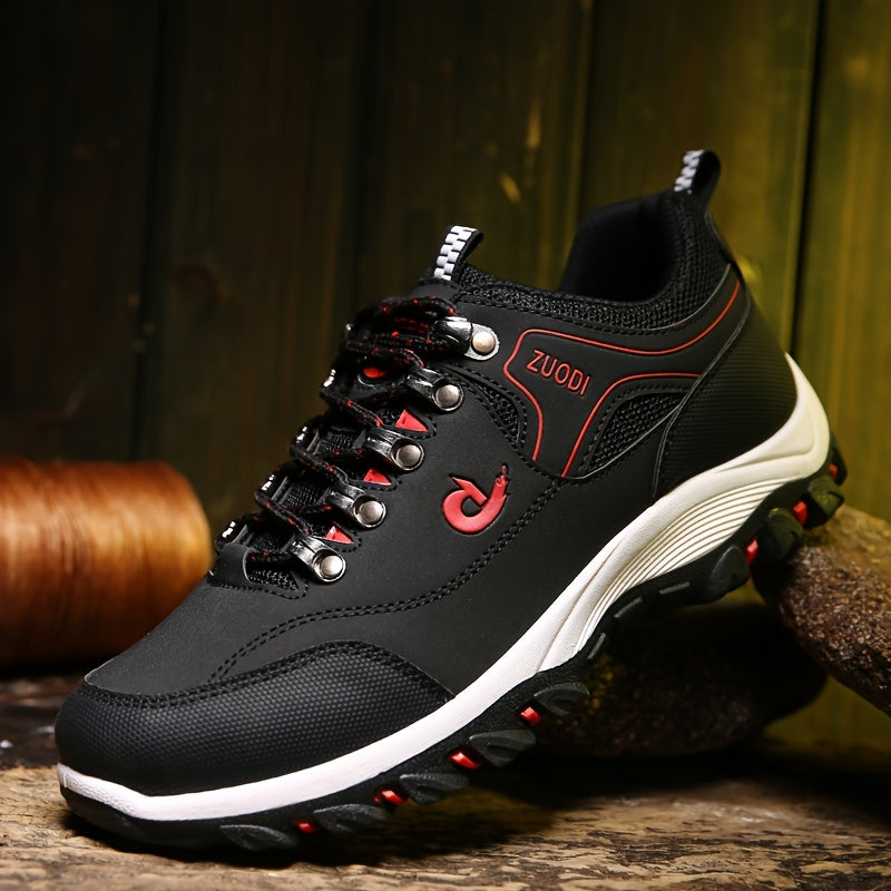 Men's Breathable Lace-Up Sneakers - PU Upper and EVA Insole