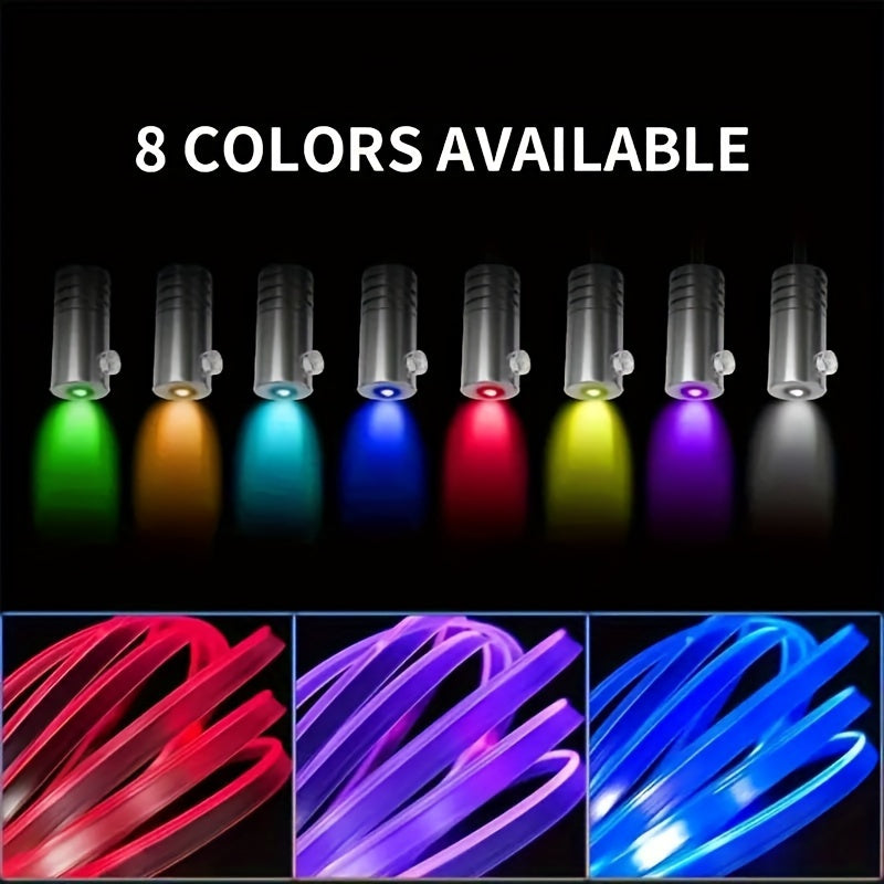 LED Interior Ambient Light Strips with USB, Fiber Optic Illumination for Dashboard and Control Panel, Remote Control, Music Sync - 5V Operating Voltage, LED Light Source, No Battery Required