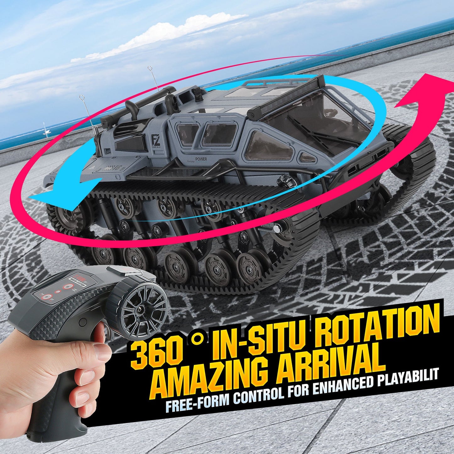 Full-Proportional RC Tracked Tank with LED Lights – Alloy Door Open Military War Vehicle All-Terrain Off-Road Remote Control Tank for Kids Adults, 1 or 2 Battery Options, Best Birthday Gift