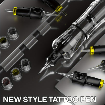 Rotary Tattoo Machine Kit Complete Set with 1400mAh Wireless Battery Digital Display 10 Cartridge Needles 6 Inks Practice Skin for Beginners & Professional Artists