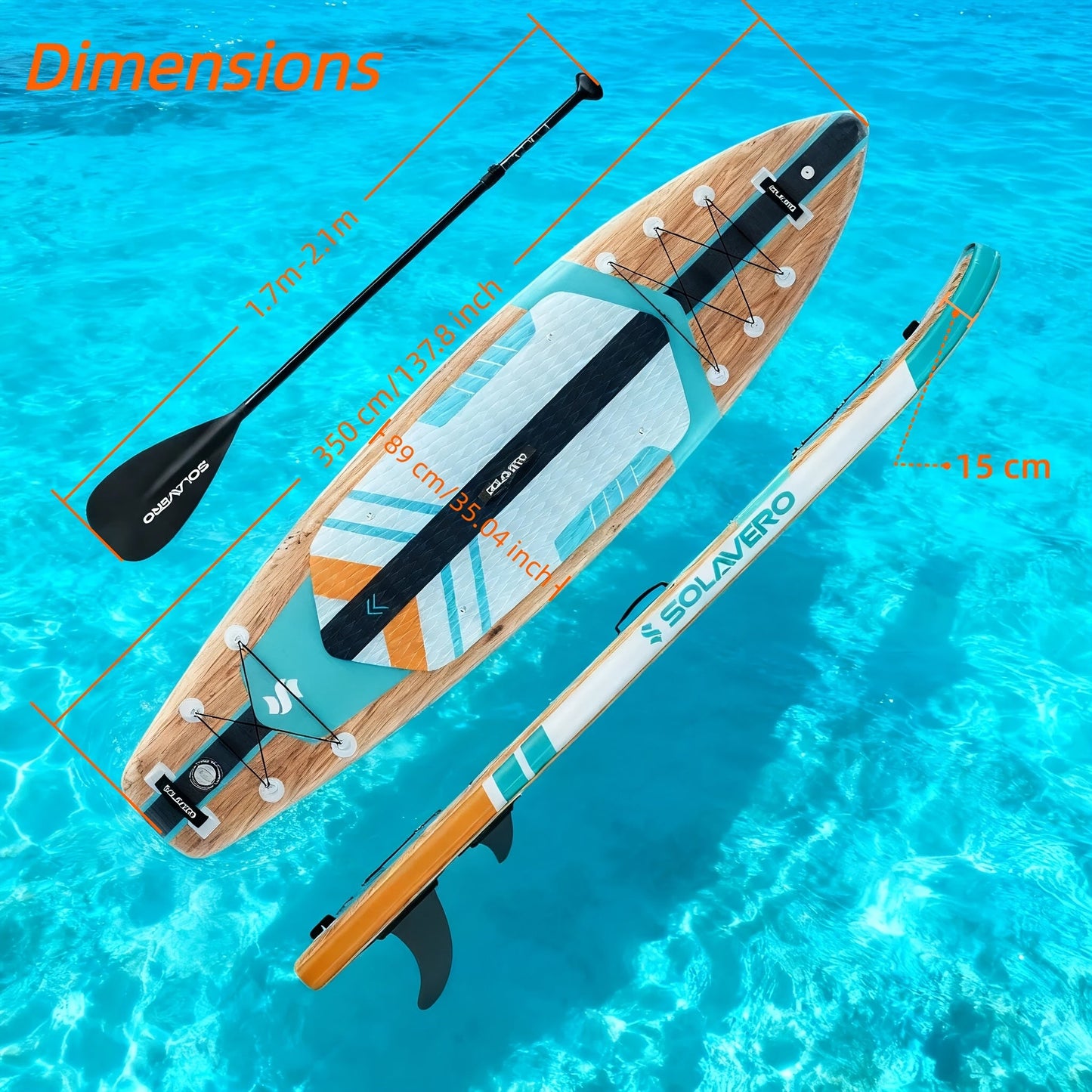 Stand Up Paddle Board Inflatable SUP 10'6" & 11'6" - Non-Slip EVA Deck, 180kg Capacity, All-in-One Accessories Kit with Pump, Adjustable Paddle, Ankle Leash, Phone Pouch & Fins for Yoga Fishing Surfing
