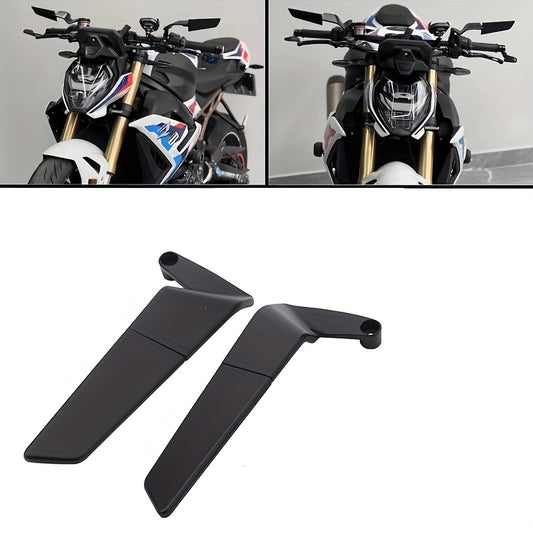 Adjustable Aluminum Alloy Rearview Mirrors for Street Bikes - M8/M10, Fits Kawasaki Z400/Z250/Z1000/Z900, CB400F/CB650R, KTM MT07/MT09/MT10 - Blue Pair