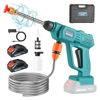 Portable High-Pressure Car Wash Machine – 500PSI Cordless Pressure Washer with 6-in-1 Nozzle & 5M Hose