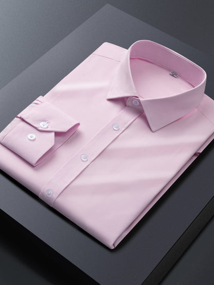 Men's Solid Long Sleeve Dress Shirt - Stretch 2