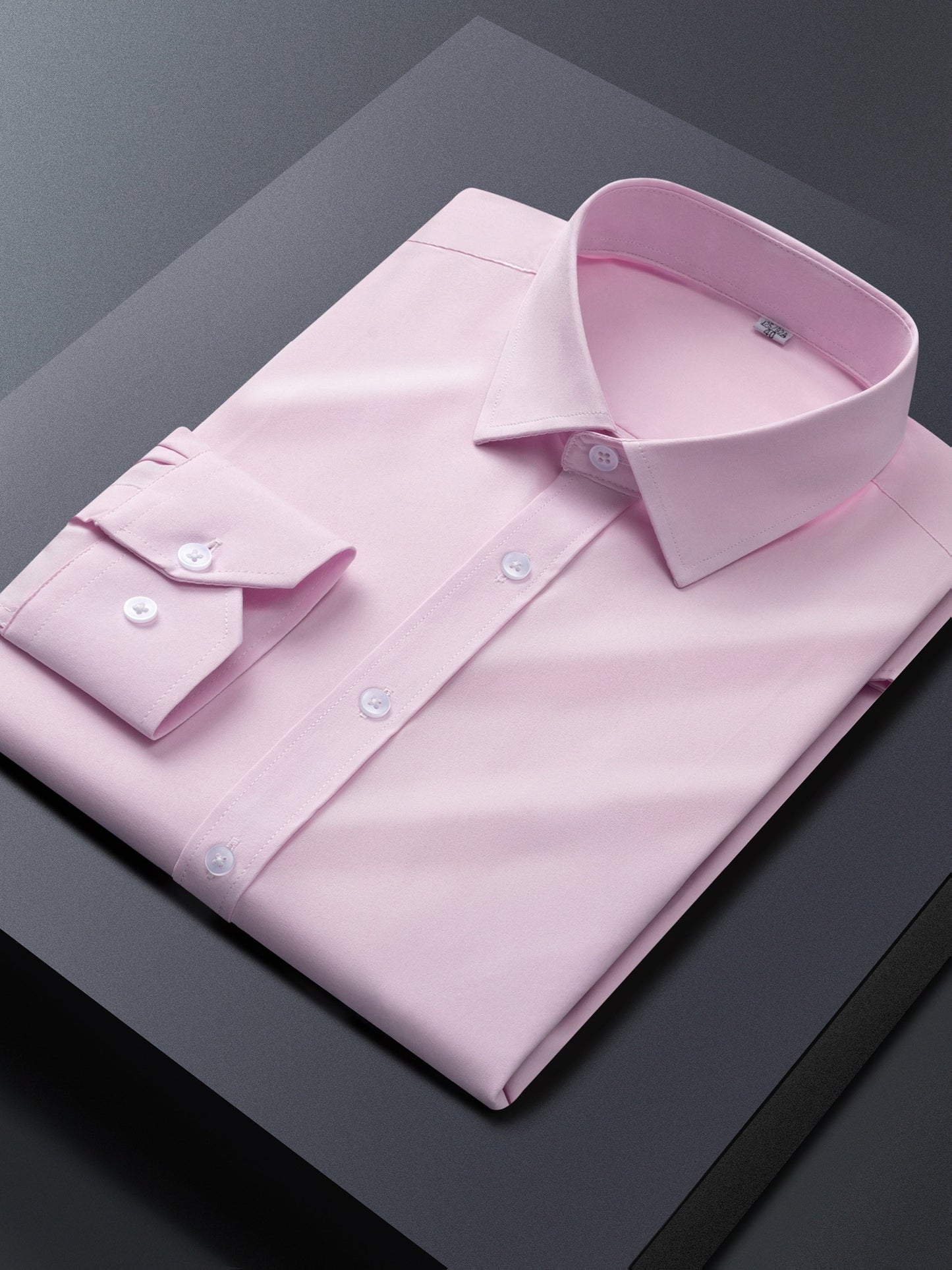 Men's Solid Long Sleeve Dress Shirt - Stretch 2
