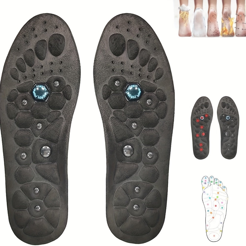 PU Massage Insoles Acupoint Arch Support – Breathable Sports Sole Buffer, Foot Reflex Comfort Insole for Men & Women, 3 Sizes