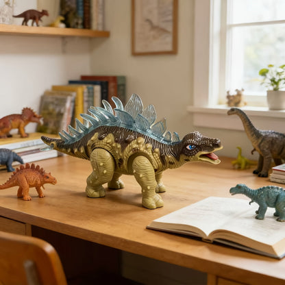 Walking Dinosaur Toy with Sound & Light – Realistic Triceratops & Dragon Dinosaur Figures for Kids | Birthday Gift for Boys & Girls Ages 3+