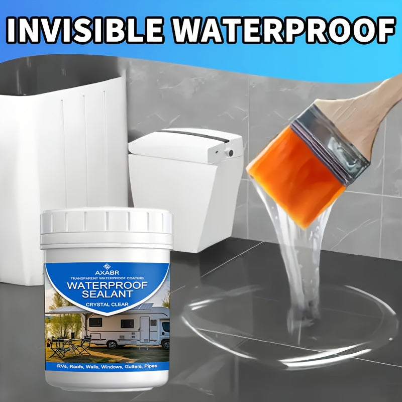 Fast-Drying Transparent Waterproof Sealant - Clear Leak Repair Glue Suitable for RV, Boat, Pipes, Walls, Roofs, Shingles, Tiles - Emergency Leak Fix, Multi-Surface Adhesive, Indoor/Outdoor Use, Quick-Dry Clear Sealant