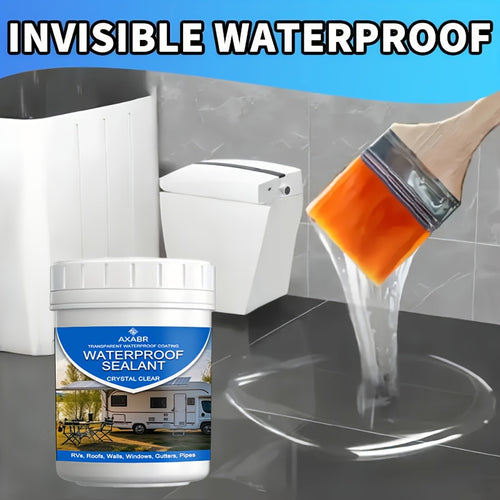 Fast-Drying Transparent Waterproof Sealant - Clear Leak Repair Glue Suitable for RV, Boat, Pipes, Walls, Roofs, Shingles, Tiles - Emergency Leak Fix, Multi-Surface Adhesive, Indoor/Outdoor Use, Quick-Dry Clear Sealant