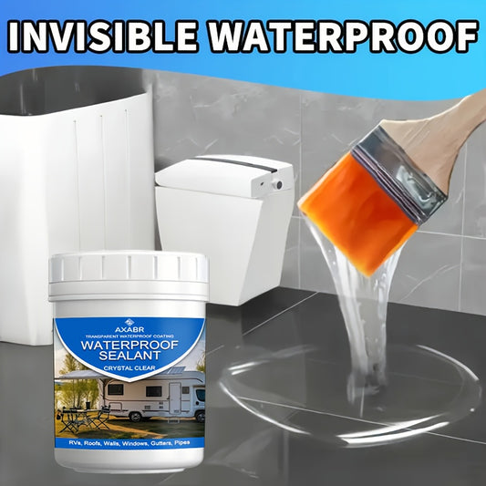 Fast-Drying Transparent Waterproof Sealant - Clear Leak Repair Glue Suitable for RV, Boat, Pipes, Walls, Roofs, Shingles, Tiles - Emergency Leak Fix, Multi-Surface Adhesive, Indoor/Outdoor Use, Quick-Dry Clear Sealant