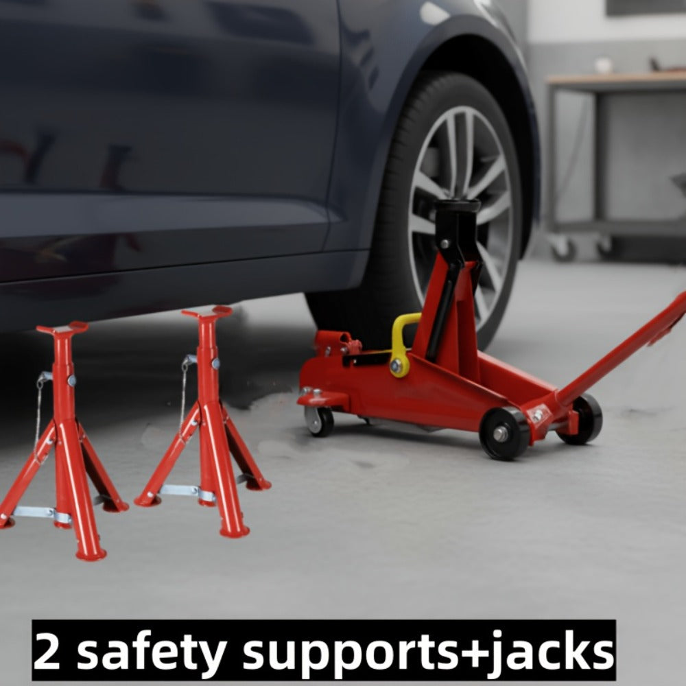 Jack Stands & Hydraulic Floor Jack - 3 Ton Jack Stands 2-Pack or 2 Ton Horizontal Hydraulic Jack for Vehicle Lifting & Auto Repair