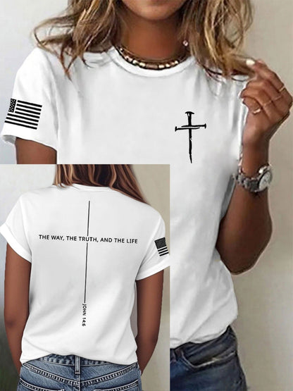 Unisex's American Flag T-Shirt - Short Sleeve 290725